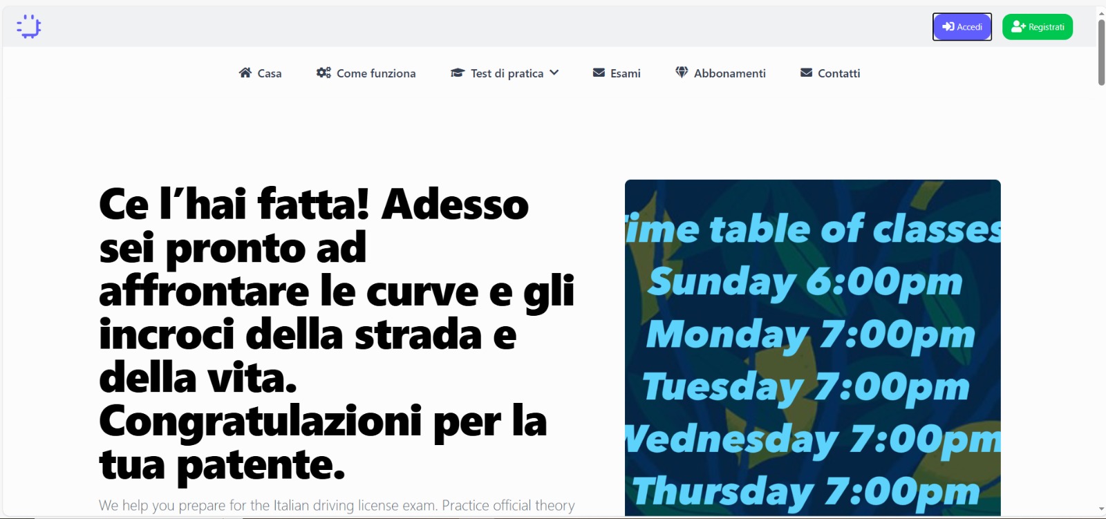 PatenteLive – Online Car Driving Education Platform