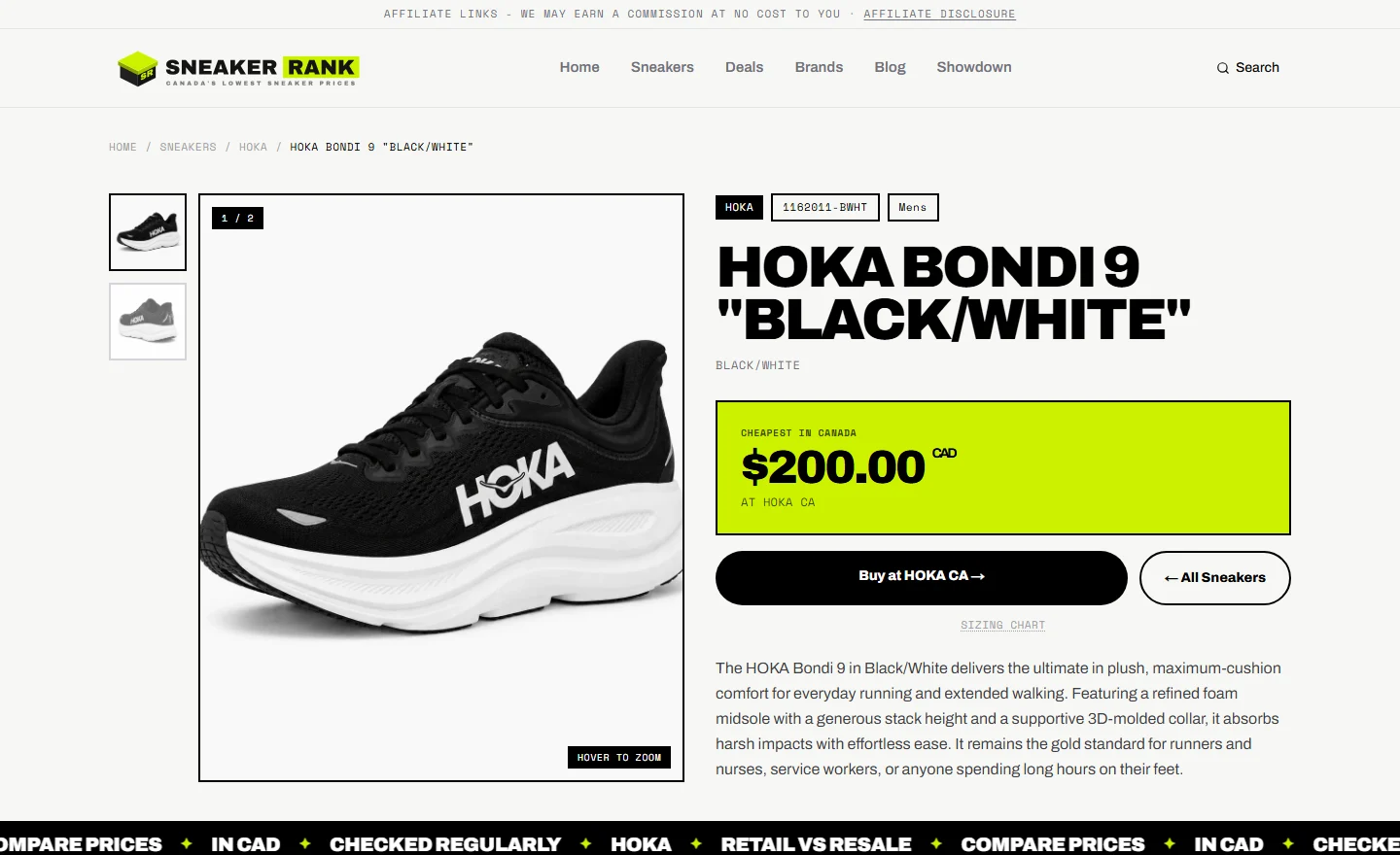 SneakerRank: Canada's sneaker prices compared in one search - screen 2